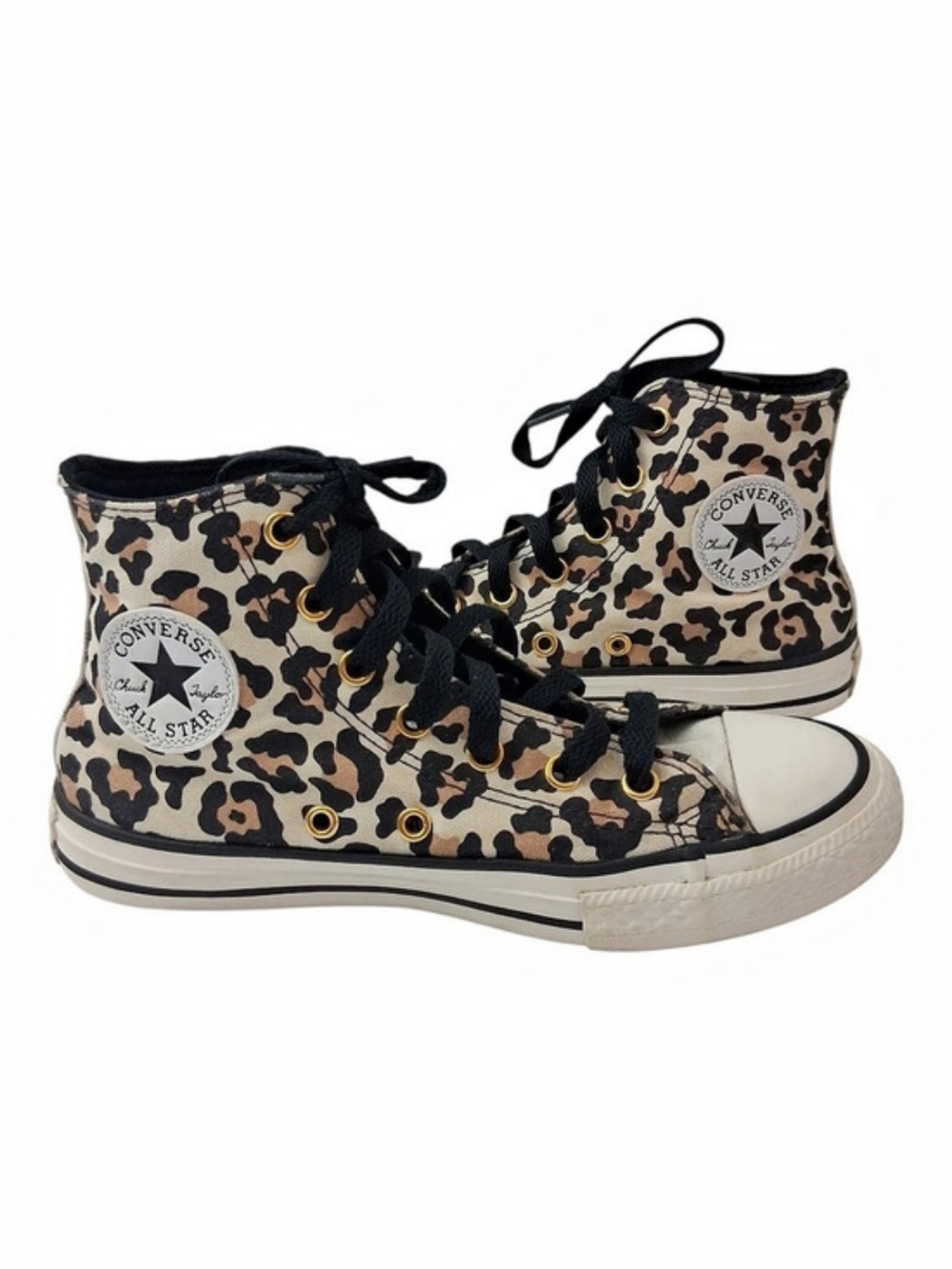 Converse Chuck Taylor All Star Kids Size 2 Leopard Print High Top Sneakers Girls